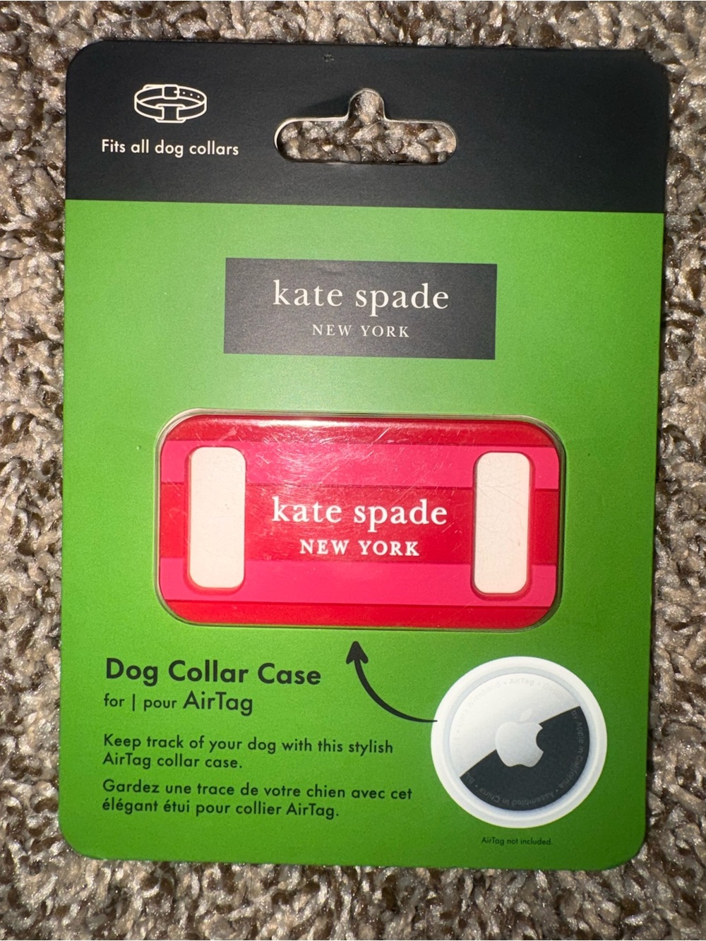 kate spade New York Red Dog Collar AirTag Holder